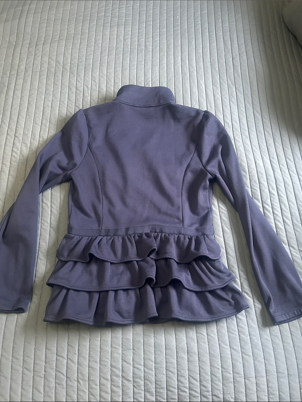 Lilly Navy Ruffle Zip-Front Jacket for Kids - Picture 3 of 3